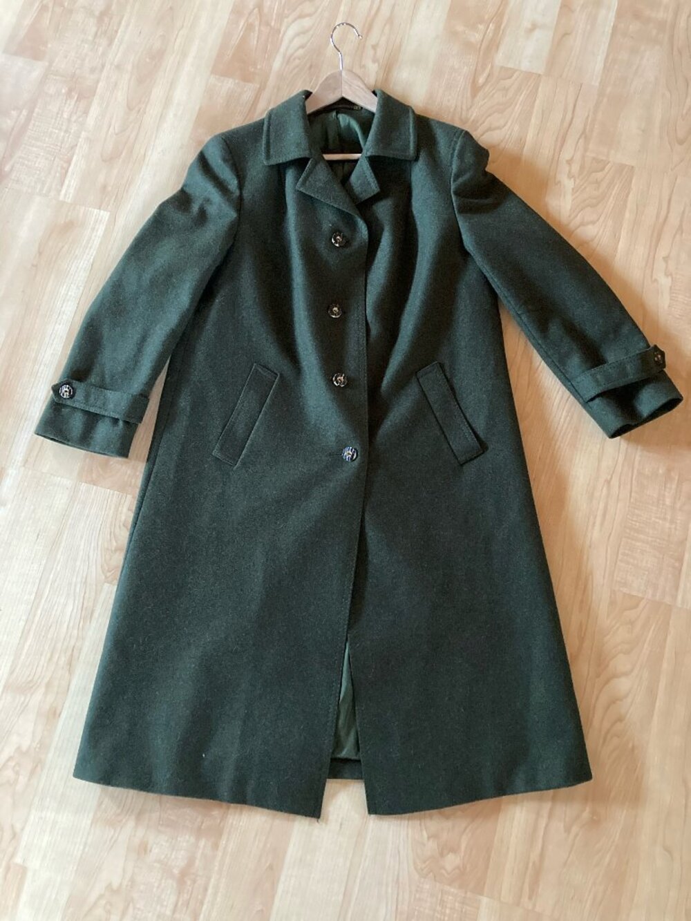 Vintage Julius Lang Trachten Bergloden Dark Green Wool Blend Coat (EU 44)